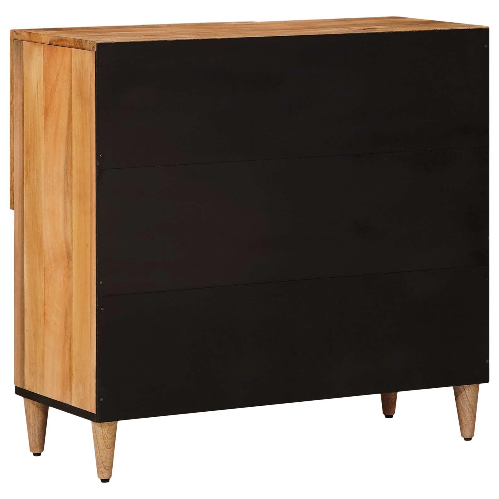 Kredens z litego drewna mango w kolorze naturalnym, 80 x 33 x 75 cm, z miejscem do przechowywania i 2 zawiasami do salonu, jadalni, konsoli multimedialnej, do przechowywania i stojaka HiFi