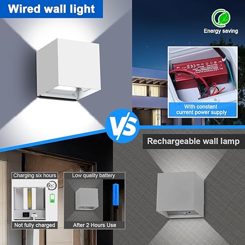 Miniatura 4 de ledmo Lámparas de pared LED para exterior con luz hacia arriba y hacia abajo Ajustable Aluminio IP65 20W Alta potencia 6000K 1800LM Moderna lámpara