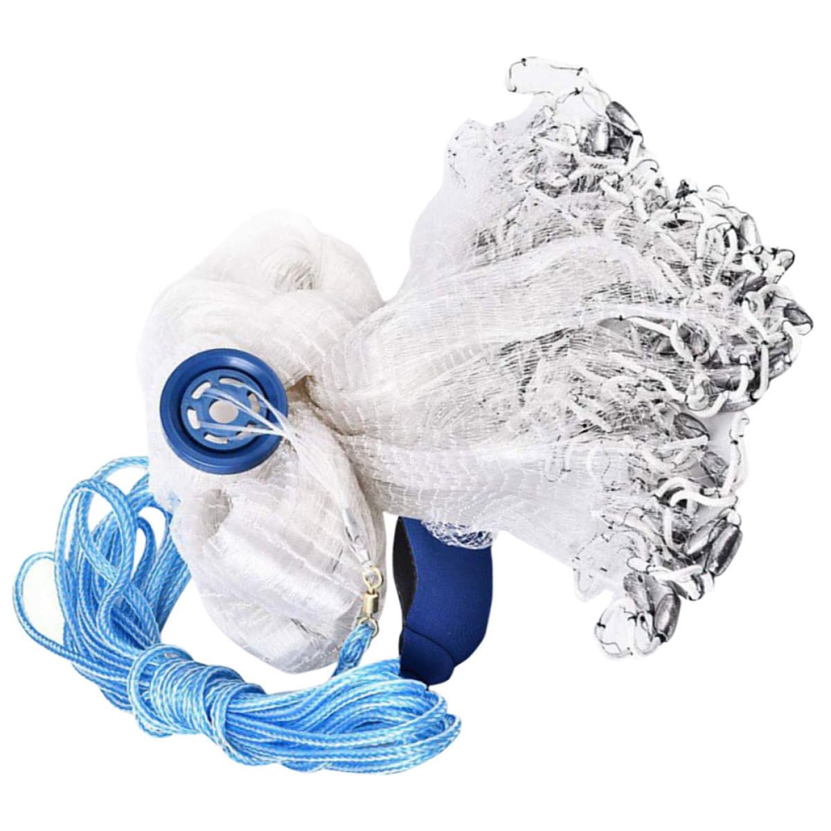 Veemoon Filet de Lancer à Main en Acier, Filet de Pêche Monofilament 300G, Pliable, Maille Fine, pour Pêche en Rivière et Zones Côtières