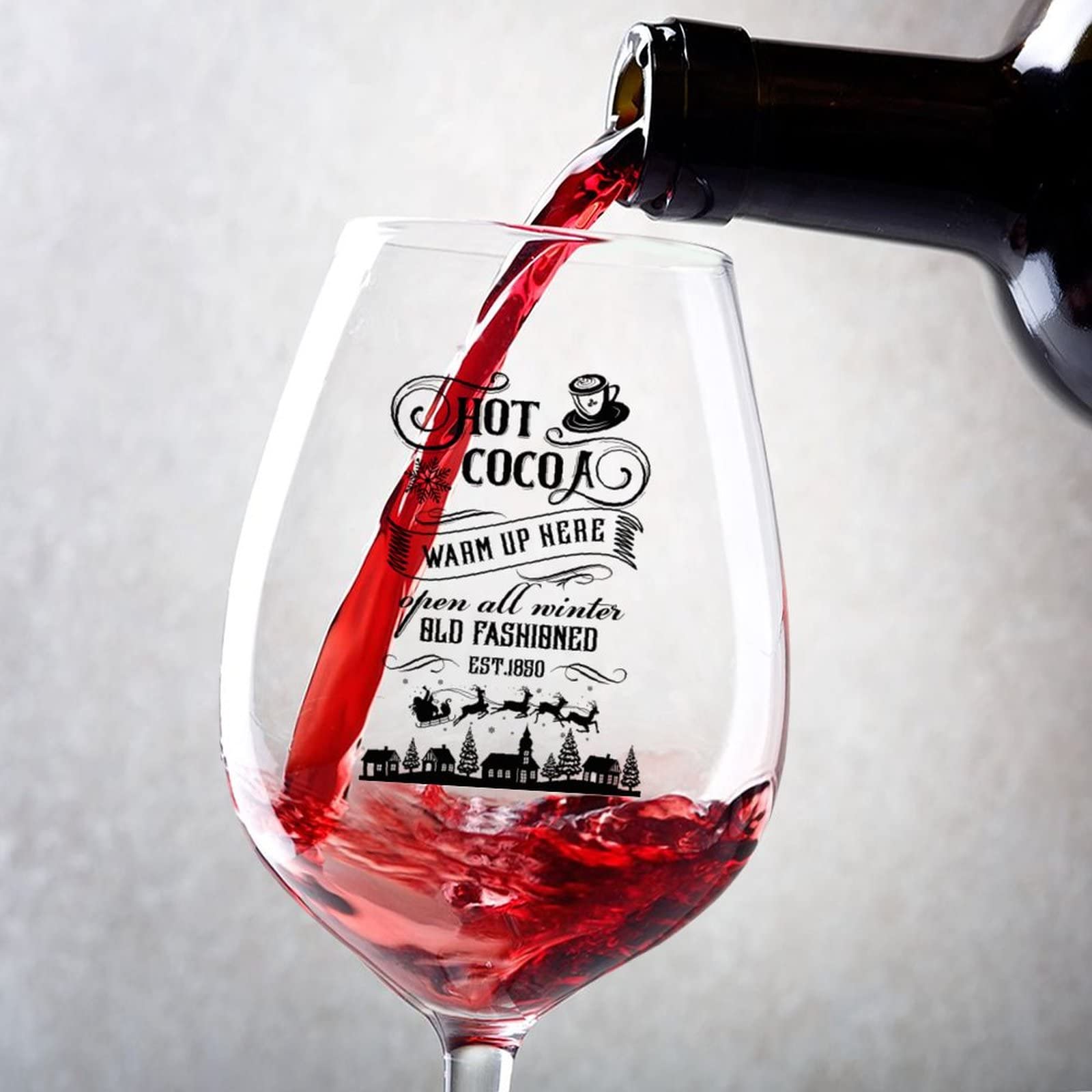 Verres à vin Hot Cocoa Warm Up Here | Lot de 2 verres 500 ml pour les mariages