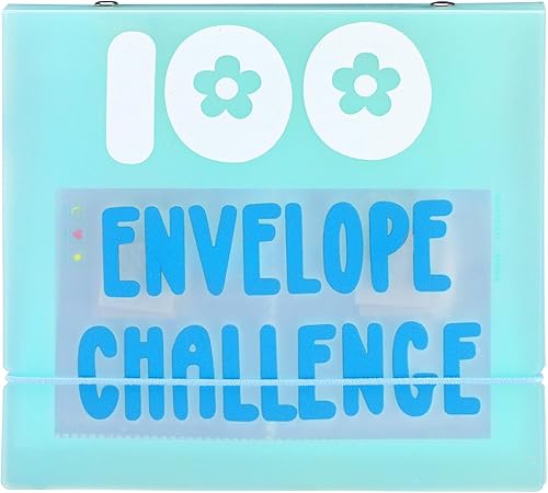 Geyoga Carpeta de desafío de 100 sobres para ahorro de dinero, libro de desafío para ahorrar $5, libro de desafíos de ahorro de dinero 050 con
