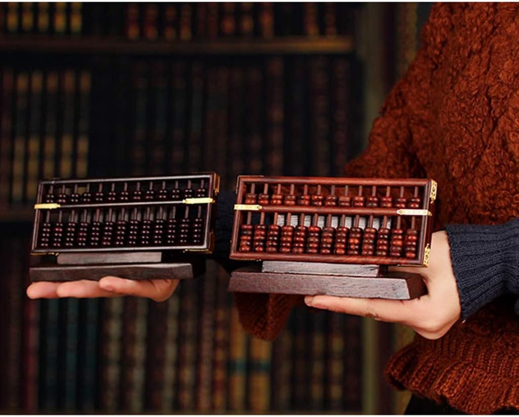 Digit Standard Abacus,Wooden Abacus,Abacus Traditional Small Size Abacus Home Decoration Mini Abacus Crafts Mahogany Abacus(Black)