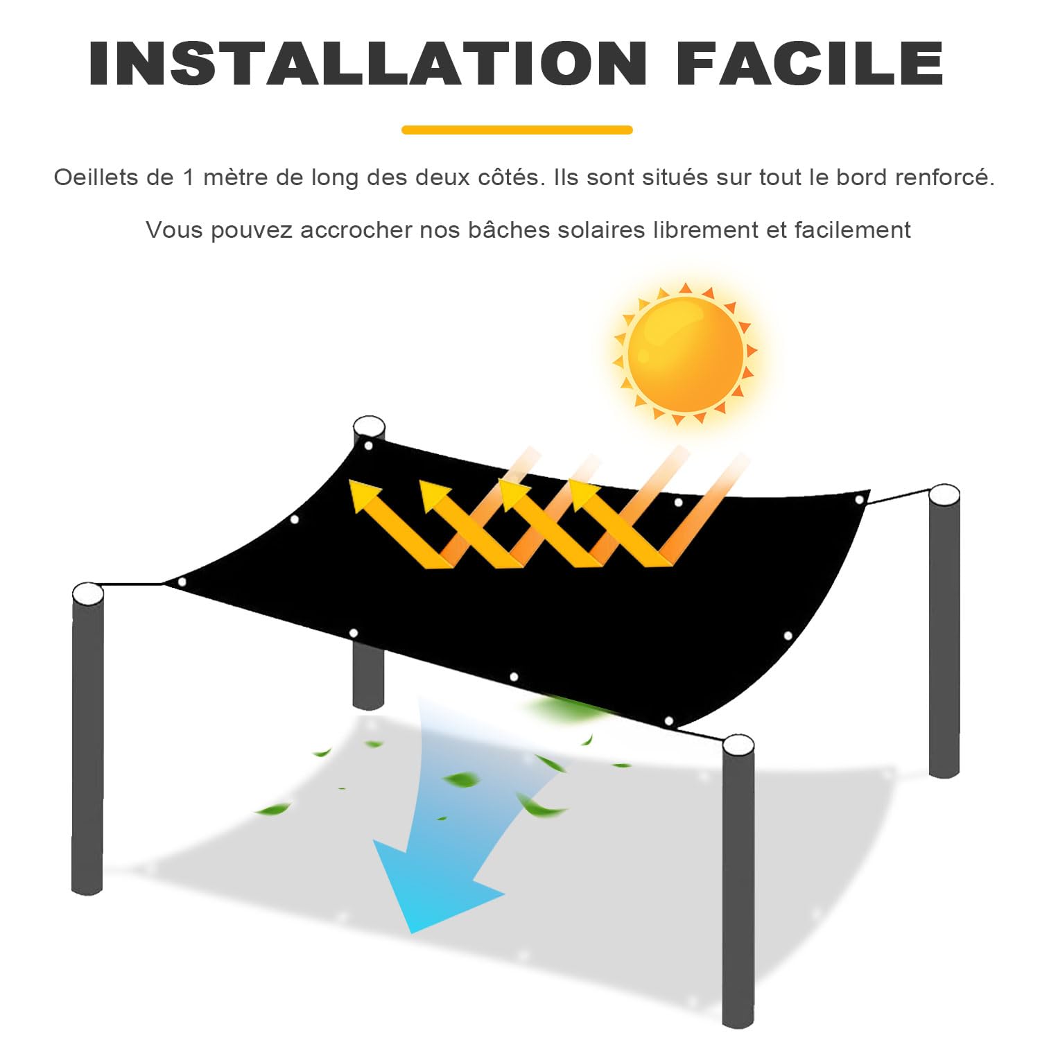 LATRAT Siatka zacieniająca, 90% wzmacnia zagęszczenie żagiel cieniujący, żagiel przeciwsłoneczny do szklarni/ogrodu/pergoli/patio Lawn/wiata (3 x 4 m)