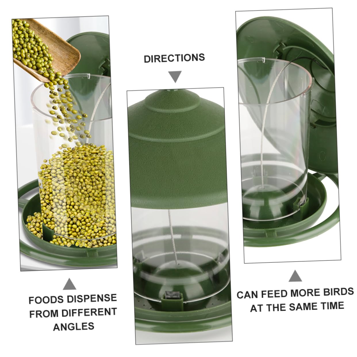2 Pz Mangiatoia Per Uccelli Animale Domestico Alimentazione Gazebo Ornamenti Da Appendere Al Giardino Distributore Automatico Di Acqua Potabile Corvo Foraggio Kit Plastica