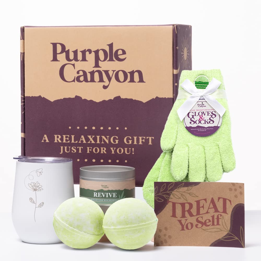 Purple Canyon Spa Gift Box for Women | Revitalizing Eucalyptus Spearmint Stress Relief Gift for Women