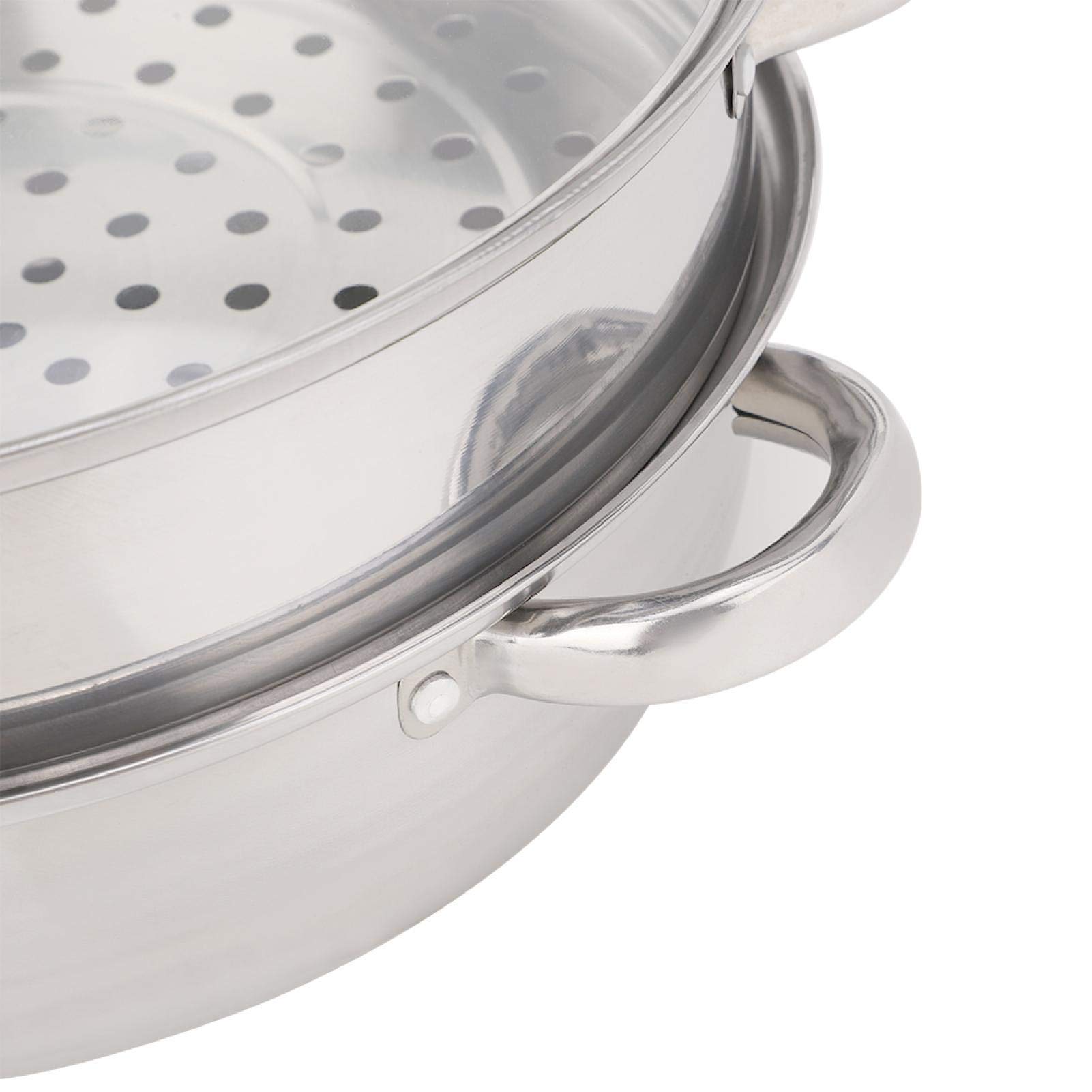 Vaporiera a 2 Strati, 27 cm / 11 Pollici Pentola per pentole in Acciaio Inossidabile Pentola a Doppia Caldaia per zuppa per fornelli in Vetro e fornelli a induzione