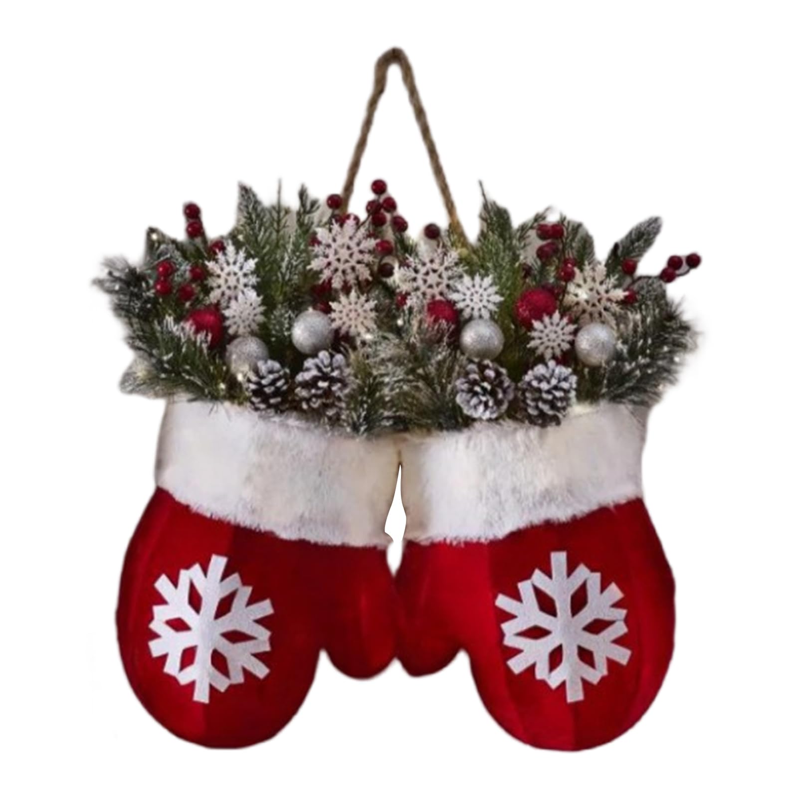 Christmas Wreath Front Door Artificial Garland for Front Door Decor (Wreath) (A)