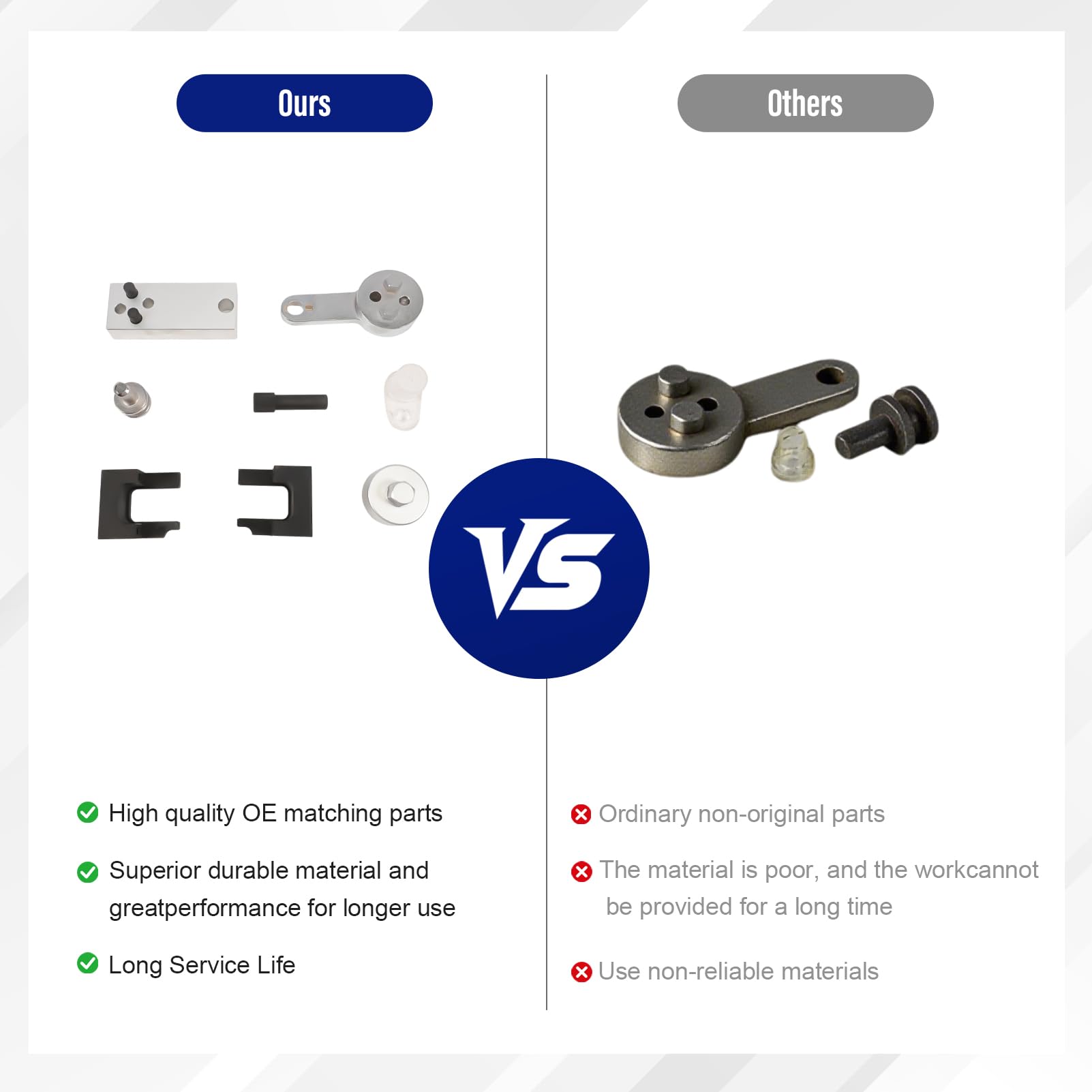 Kit Strumenti Sincronizzazione e Blocco di Allineamento Albero a Camme del Motore Compatibile con Mercedes OM654 M654 M656, W213 da 1.6L 2.0L 654 589 00 21 00 Kit Strumenti fasatura Motore