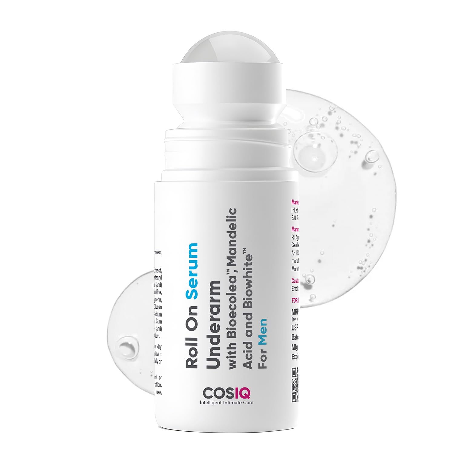 Cos-IQ Brightening Underarm Roll On Serum for Men | With Bioecolea, Mandelic Acid and Bio White | Fresh & fragranced | Suitable for Sensitive Skin | 40ml