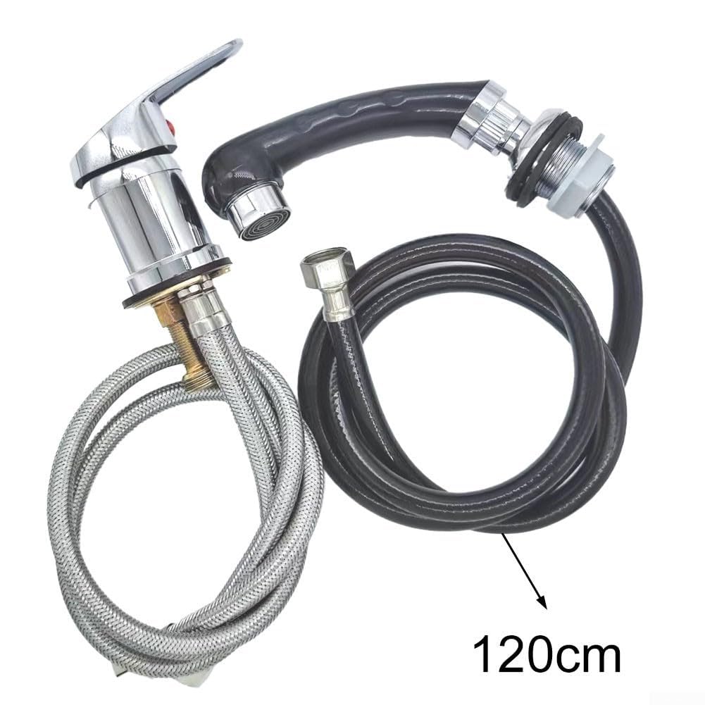 Rubinetto di miscelazione sapientemente progettato del cromo della maniglia singola con le lunghezze convenienti del tubo flessibile di 80cm
