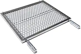 Grelha Moeda Inox Churrasqueira Alvenaria e Pré-moldada Churrasco Moeda Diversas Medidas Reforçada inox (40 x 50)