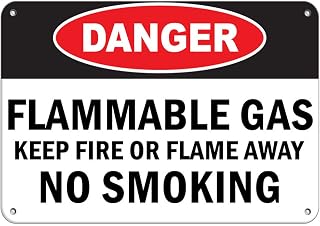 Danger Flammable Gas Keep Fire Or Flame Away No Smoking Vinyl Sticker Decal 8"