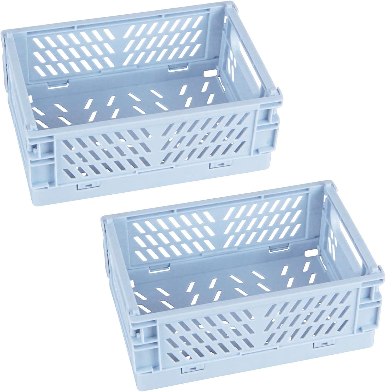 Tixill Paquete de 2 mini cestas de plástico plegables para organización y almacenamiento, cajas de almacenamiento plegables para el hogar, cocina,