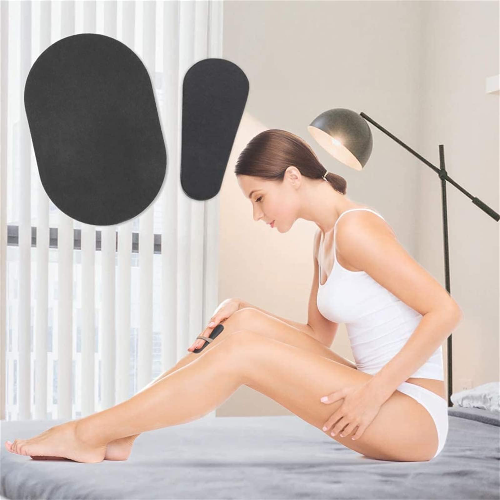 Set di 80 dischi esfolianti, depilatori, per gambe, viso e braccia lisce, per la rimozione dei peli