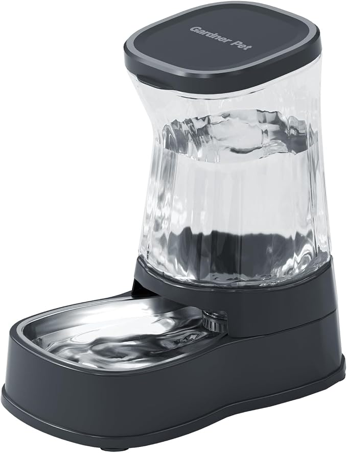 Gardner Pet Automatic Dog Water Dispenser Gravity Stainless Steel Water Waterer Feeder, 100% BPA-Free Large Capacity Water Feeding Bowls for Medium & Large-Sized Dogs Cats Other Pets -(1 Gallon)