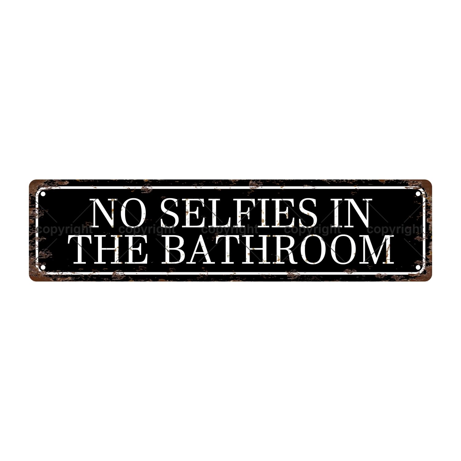 No Selfies in The Bathroom Attention Metal Tin Street Sign Bar Cafe Garage Cave Home Room Wall Bathroom Farmhouse Garden Porch Patio Decor,4x16 Inch