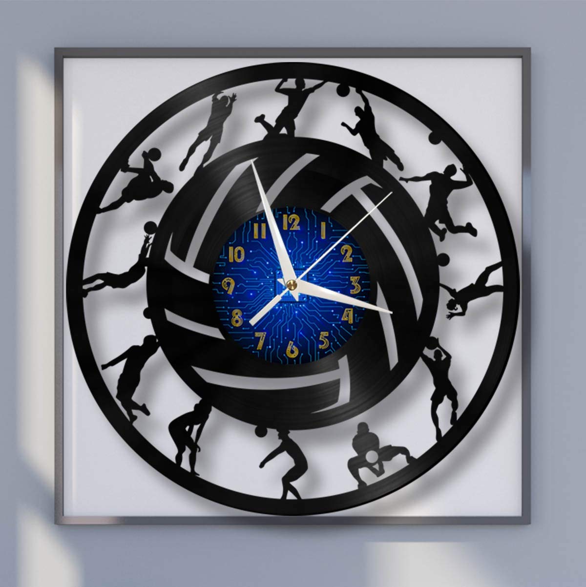 Horloge volley-ball de plage en vinyle pour décorer une chambre d'ado ou un salon de passionné