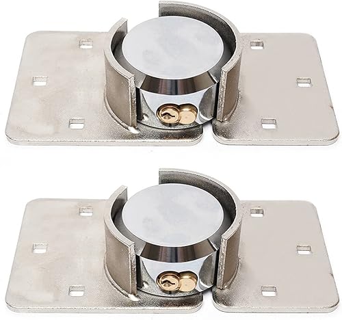 Juego de 2 candados de grillete oculto resistentes con llave igual con cerrojo, cerradura de acero sólido con 2 llaves para remolque, furgonetas,