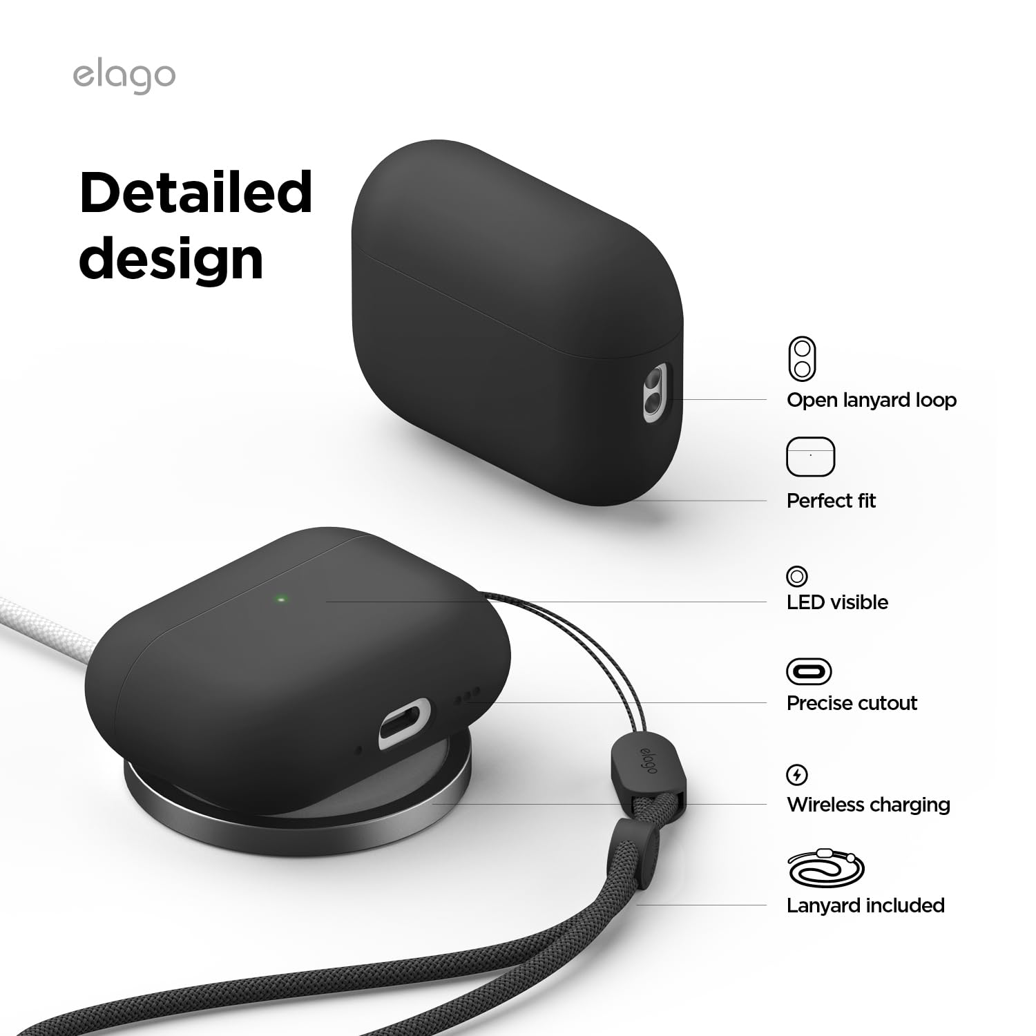 Amazon.co.jp: 【elago】 AirPods Pro3 対応 ケース シリコン 耐衝撃