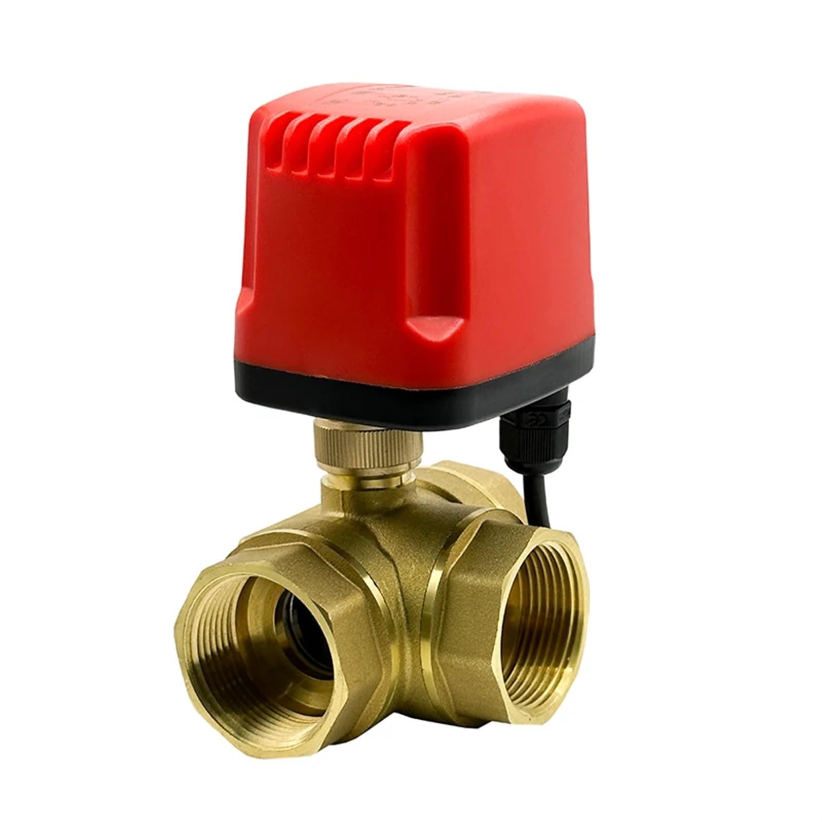 Válvula de bola motorizada de 3 vías 1-1/4" T TYPE 220V CR02 de latón