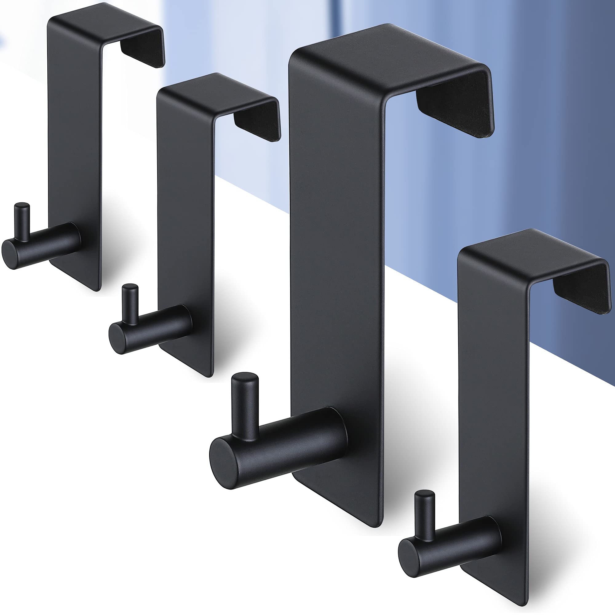 KICHOUSE 4er Set Eisenhaken Schwarz - Robuste Wandhaken Für Bad, Garten & Wohnung