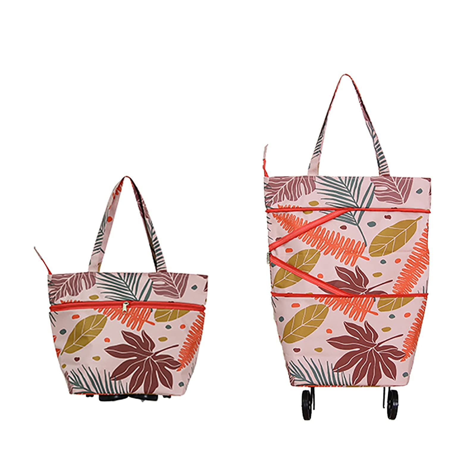 Foldable Shopping Bag with Wheels, Collapsible Trolley Bag on Wheels, Reusable Shopping Trolley Bag, Bag Gifts for Women