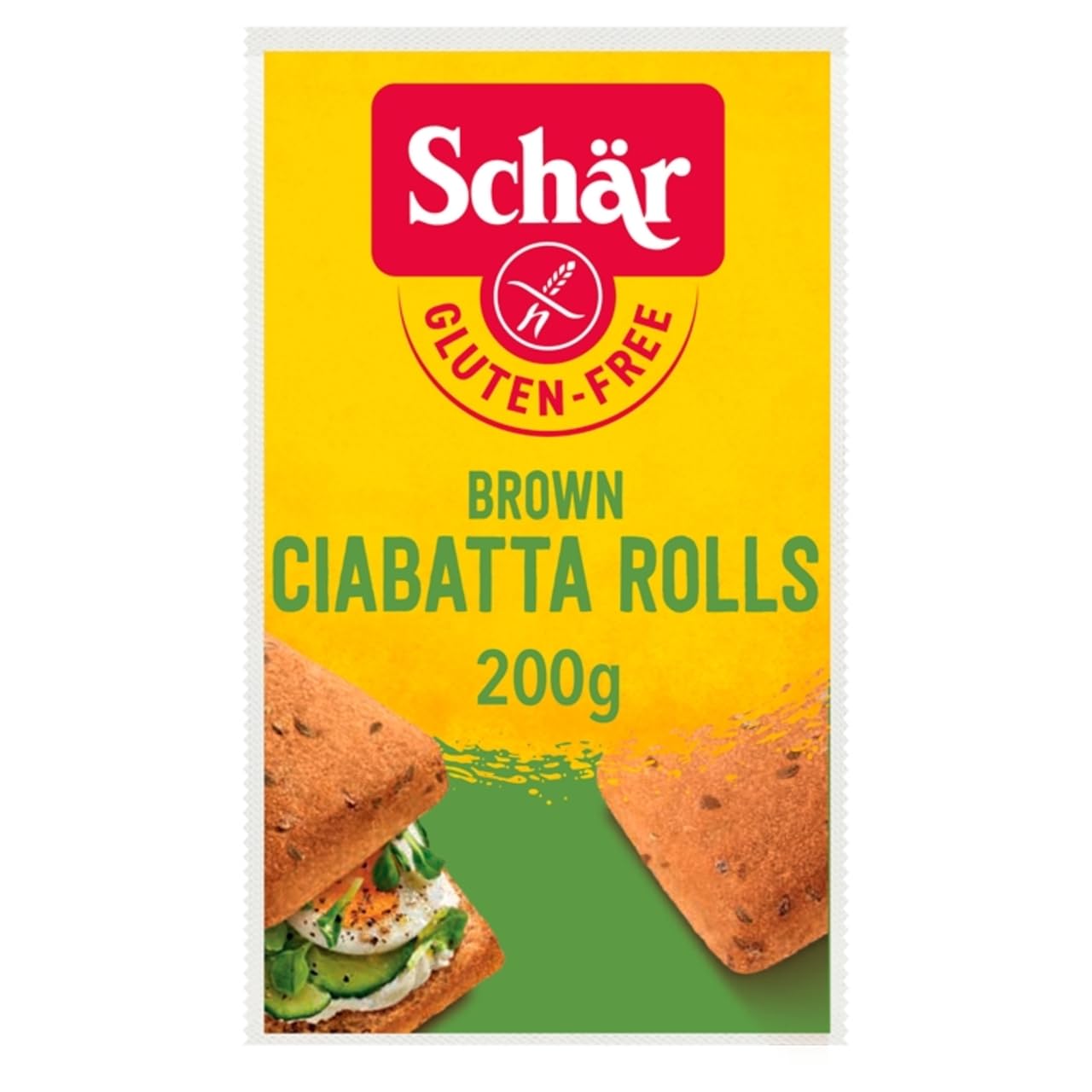 Brown Ciabatta Rolls 200G X 6 Pack, Gluten and wheat free brown ciabatta rolls, With buckwheat and sourdough, High in fibre, Lactose and wheat-free, Suitable for vegans
