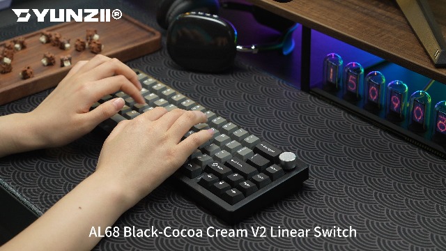 Watch Typing Sound of YUNZII AL68 Cocoa Cream V2 Linear Switch on