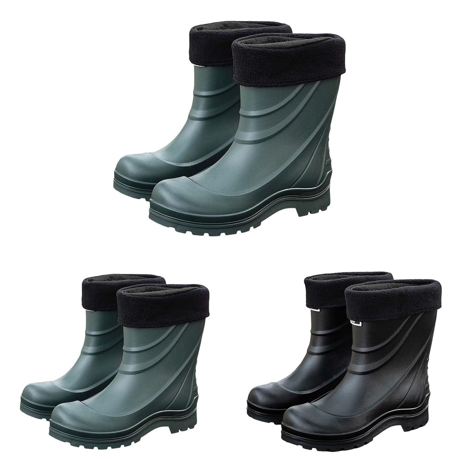 Stivali Chelsea da uomo con suola grossa, a metà polpaccio, foderati caldi, stivali di gomma impermeabili alla moda, stivali di gomma in neoprene, impugnatura robusta, stivali da lavoro antiscivolo