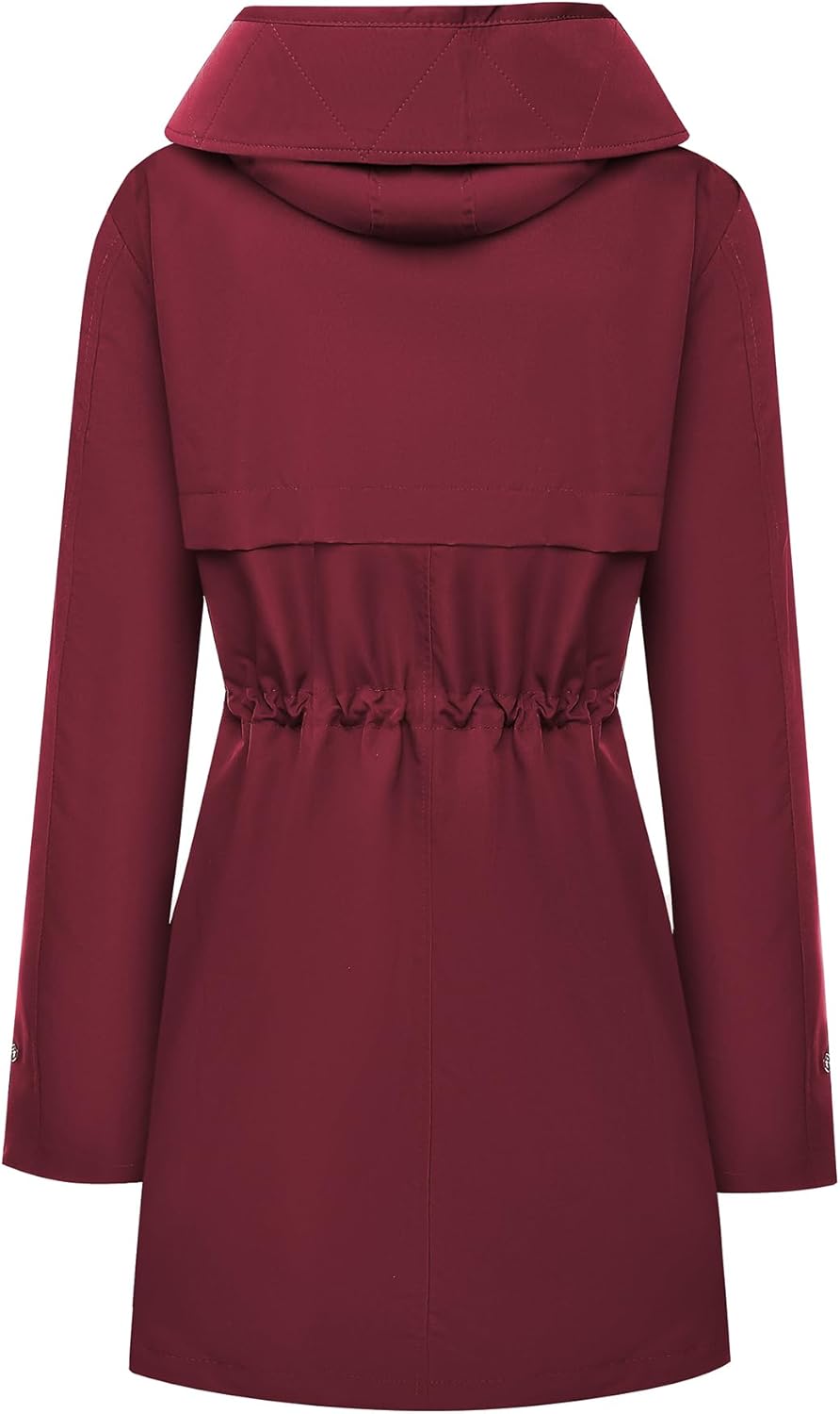 Bloggerlove Rain Jacket for Women Waterproof with Hood Trech Coat for Women Lightweight Raincoats Long Windbreaker - Image 3