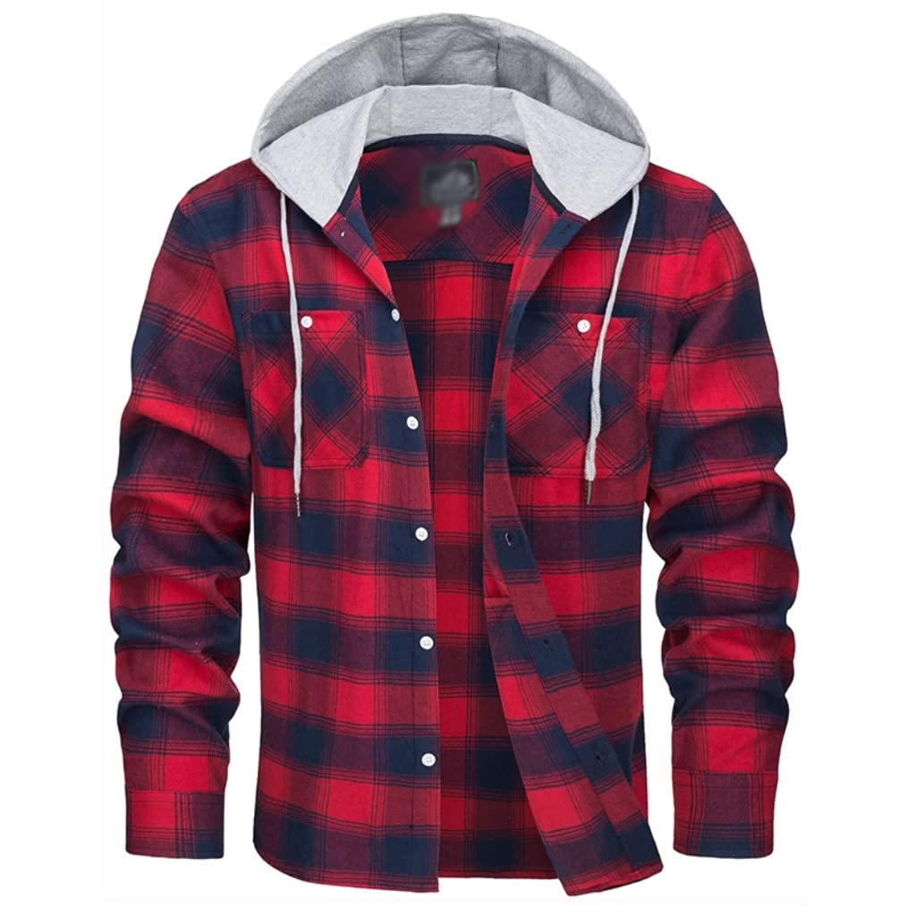 DESCENDANT / フード付きフランネルシャツ/長袖シャツ/2/コットン/NVY/チェック Amazon.co.jp: N/A メンズ フード付き フランネルシャツ 長袖 チェック