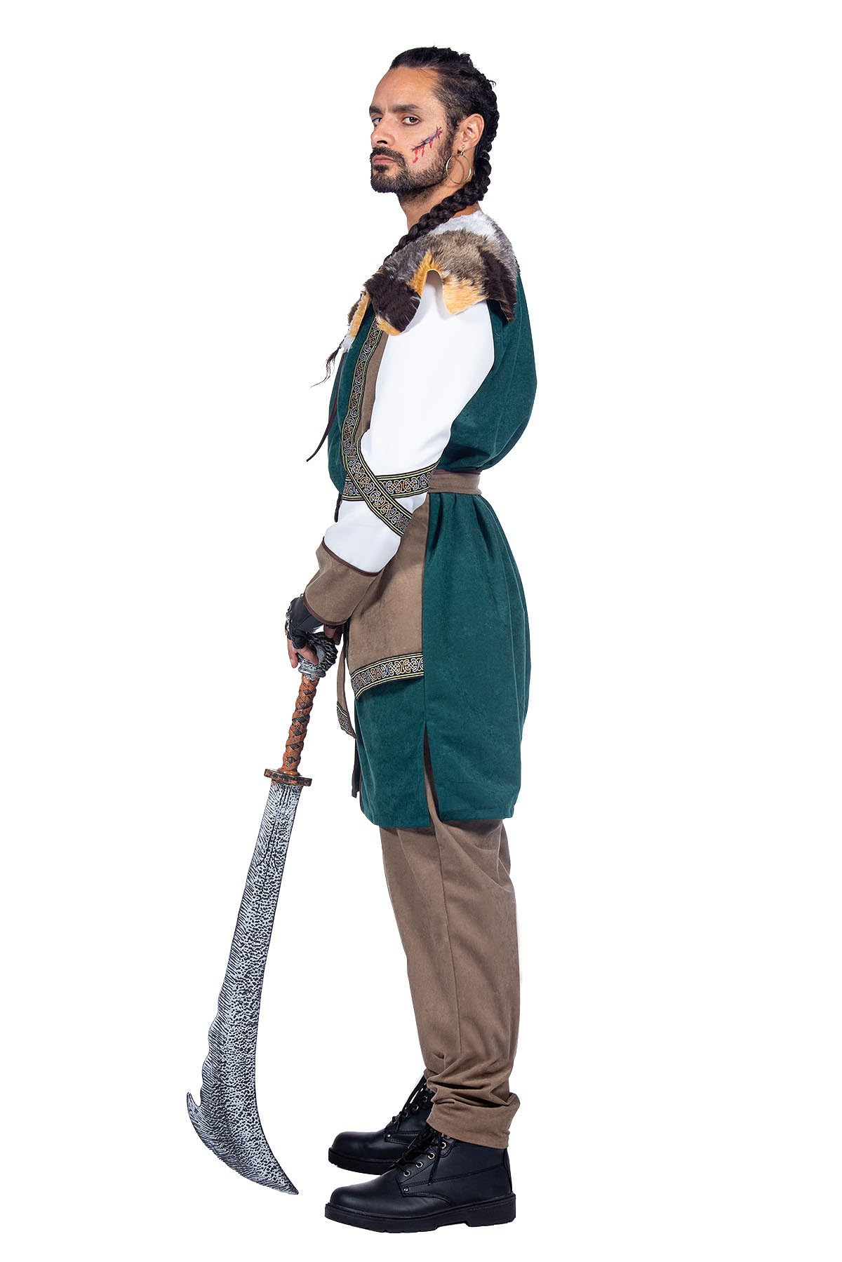 WILBERS & WILBERS 330470 - kostium wikinga dla mężczyzn, 3-częściowy strój wojownika, średniowieczny kostium na karnawał, imprezę tematyczną