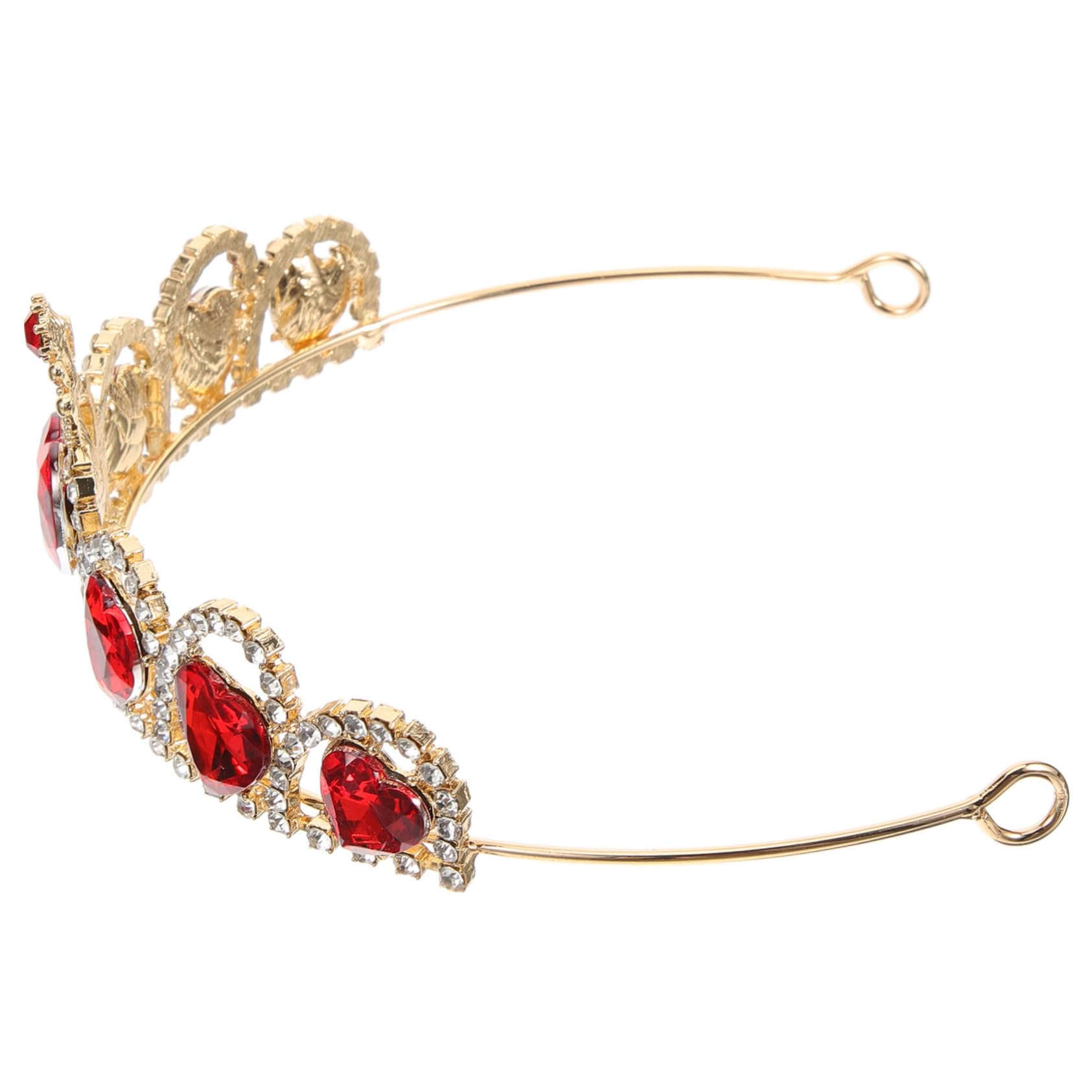 GALPADA Tiara de Boda Elegante en Cobre y Acrílico Rojo, Accesorio Delicado para Banquetes y Fiestas de Disfraces, Diadema Chic para Invitadas y Novias
