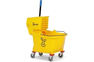 Side Press Wringer Combo Commercial Mop Bucket on Wheels (35-Quart)