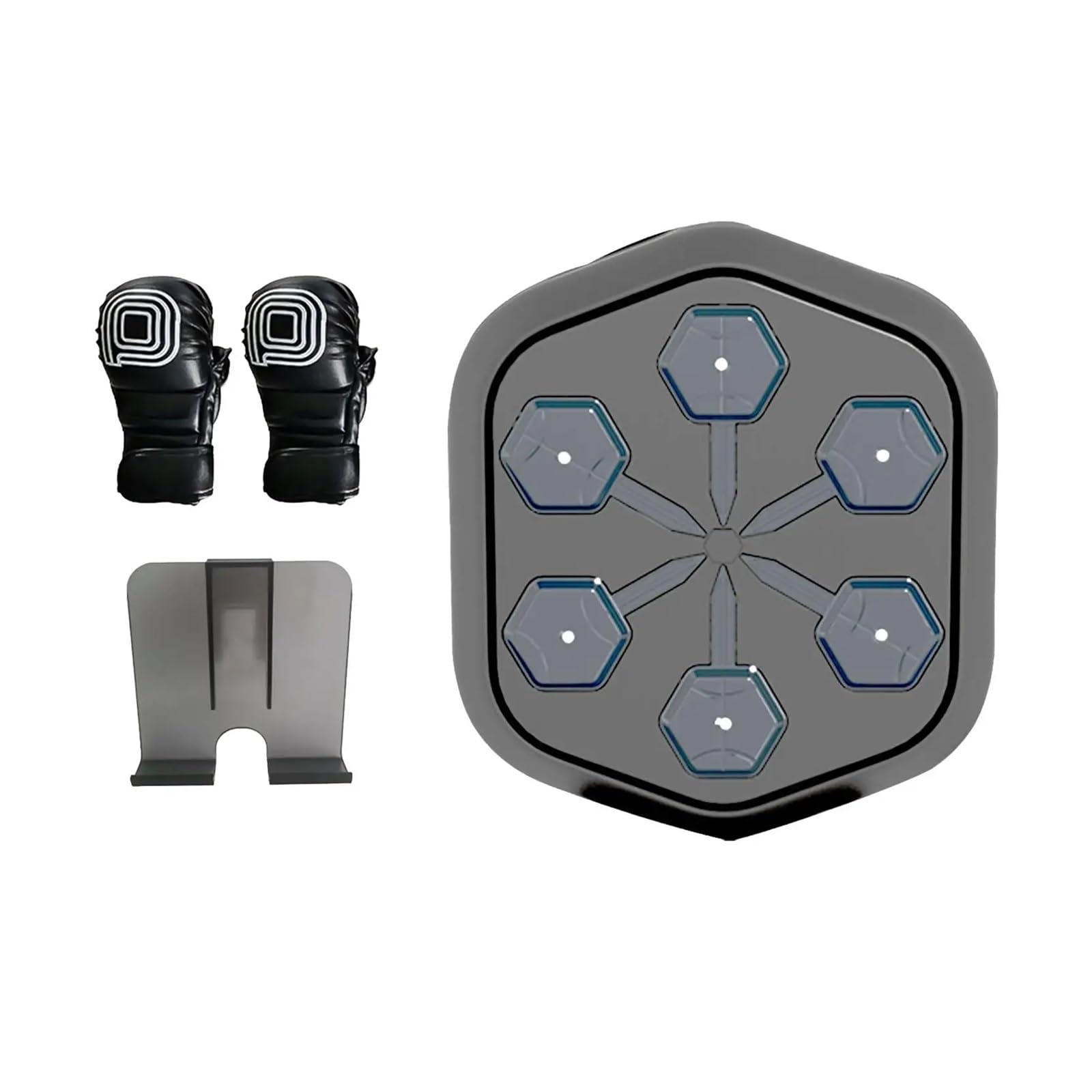 Equipo de gimnasio de boxeo, máquina de boxeo con música electrónica, entrenador de boxeo con objetivo de pared con guantes, equipo de soporte para teléfono, almohadilla de boxeo de montaje en pared