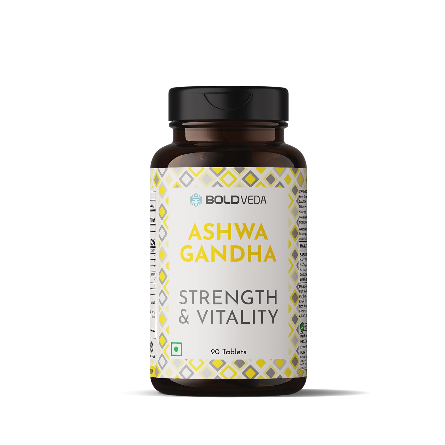 Ashwagandha Tablets with Piperine Ashwagandha ksm66 Tablets Helps Release Stress Anxiety Support & Wellness Ashwagandha Powder Tablet for Mental Calmness Support Strength - 90 Tablets