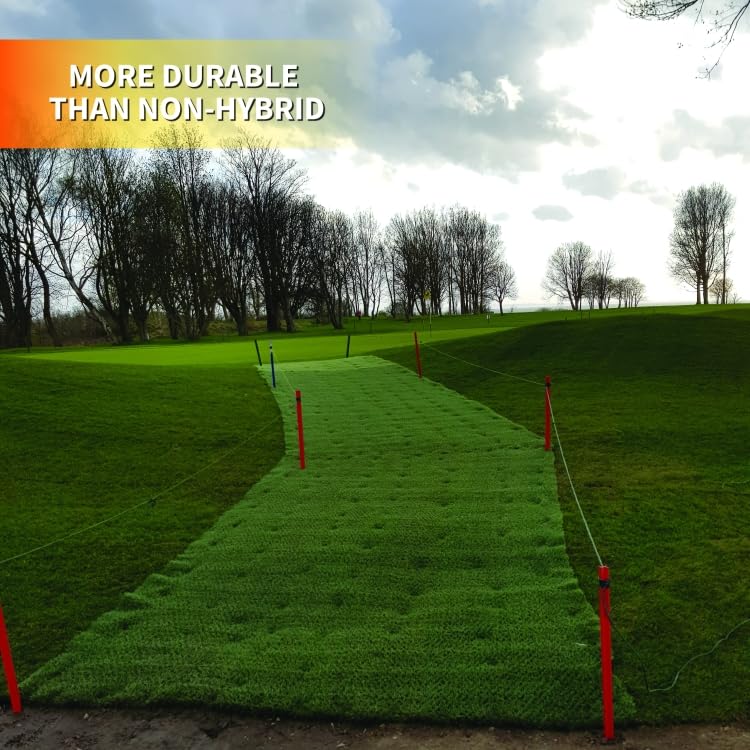 HYBRIDX Lawn Hybrid Grass Tiles, Hybrid Turf Squares for Outdoor Use - Durable Grass Squares Against Lawn Gaps - Flexible Artificial Grass Turf for Garden - 6.5ft by 6ft