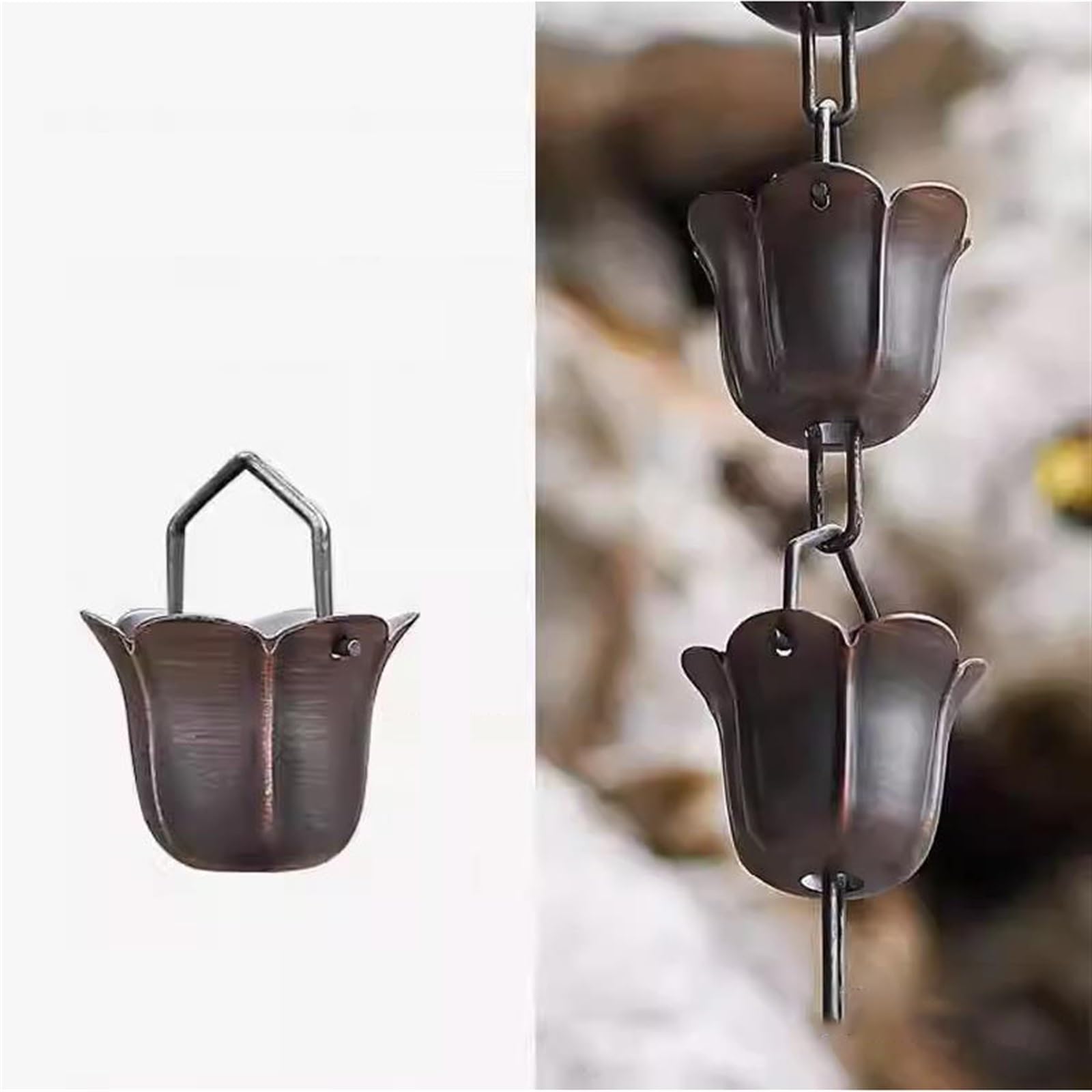 Cadena de lluvia de cobre de alta resistencia y diseño de lujo exterior