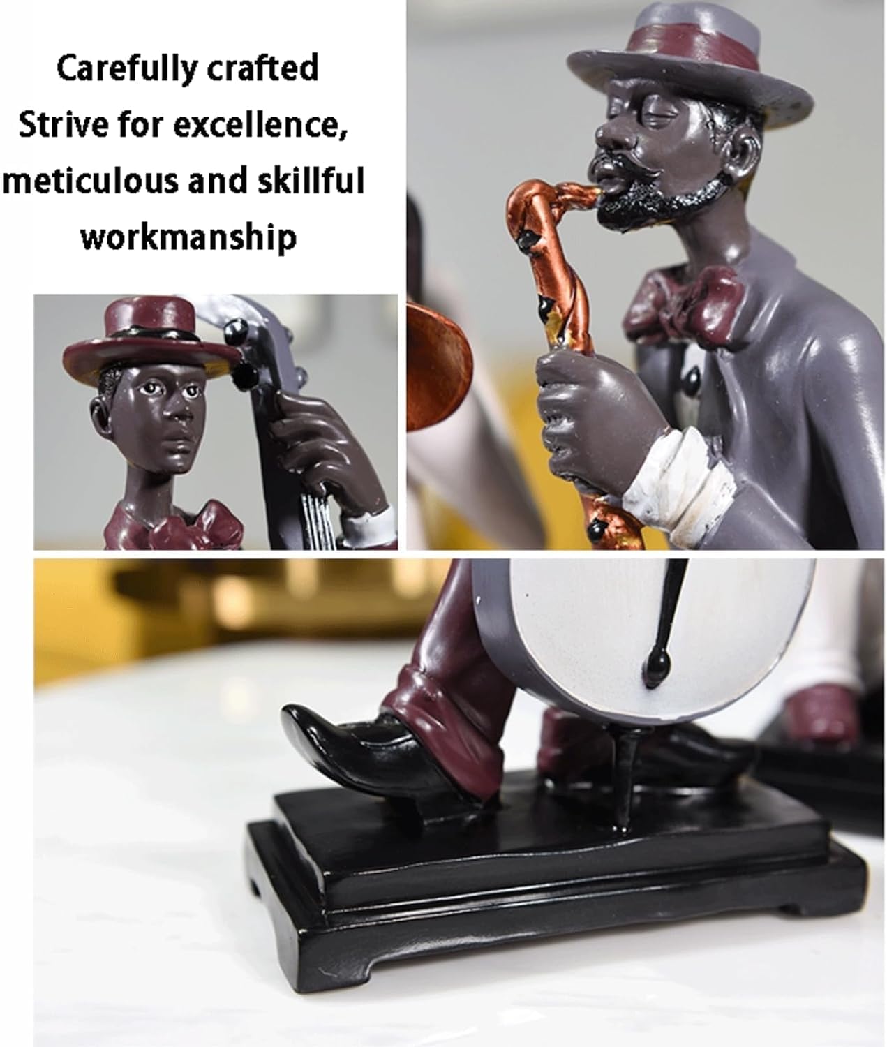 figurka dekoracyjna Unieke standbeeldhars Trio Band-standbeelden Creatieve hoogwaardige beeldjes en standbeelden voor premium bureauplankdecorsculpturen świetny prezent