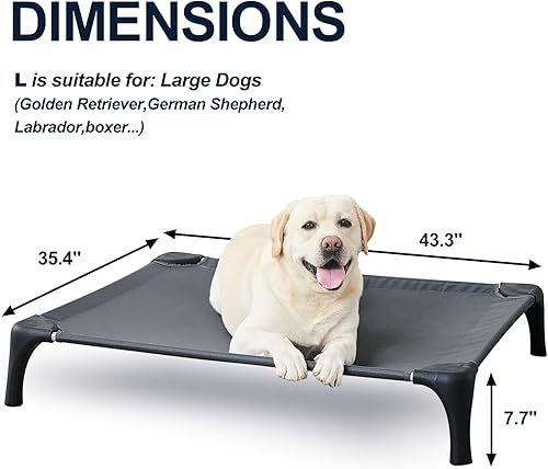 Miniatura 3 de Cama elevada para perros grandes, no necesita tornillos, cama elevada para perros con patas que admiten mascotas, soporta hasta 150 libras, cama