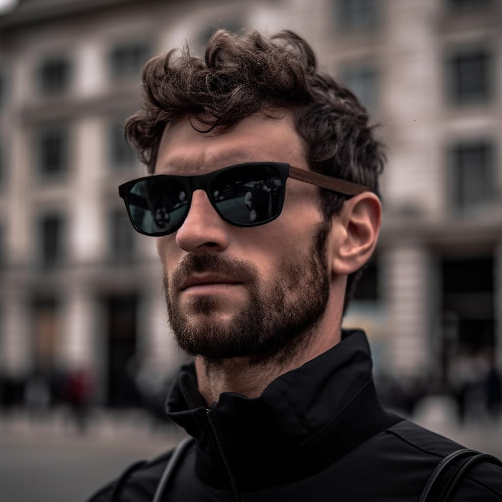 Wooden Classic Polarised Sunglasses - UV400 Protection Wood Shades for Men and Women Perfect Gifts - Image 2