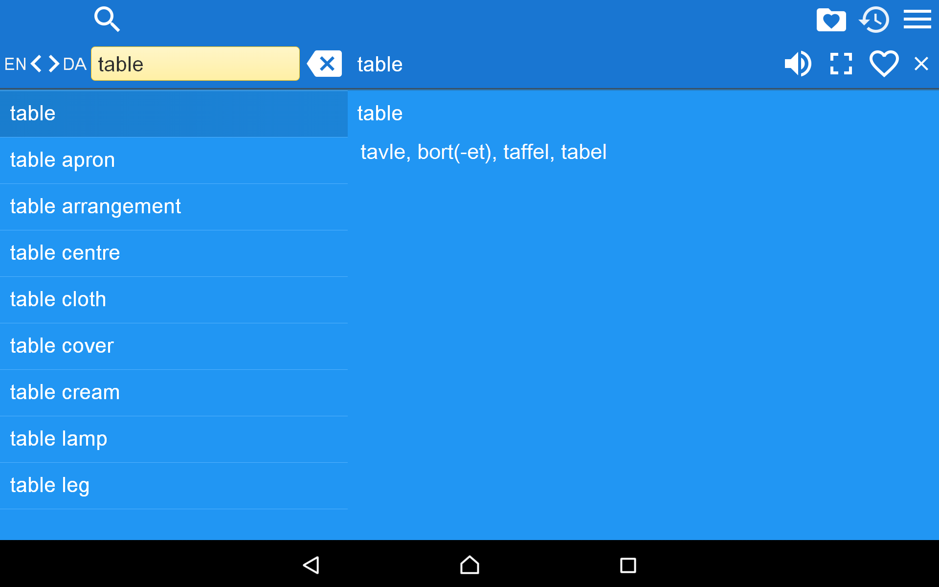 English Danish Dictionary Free App on Amazon Appstore