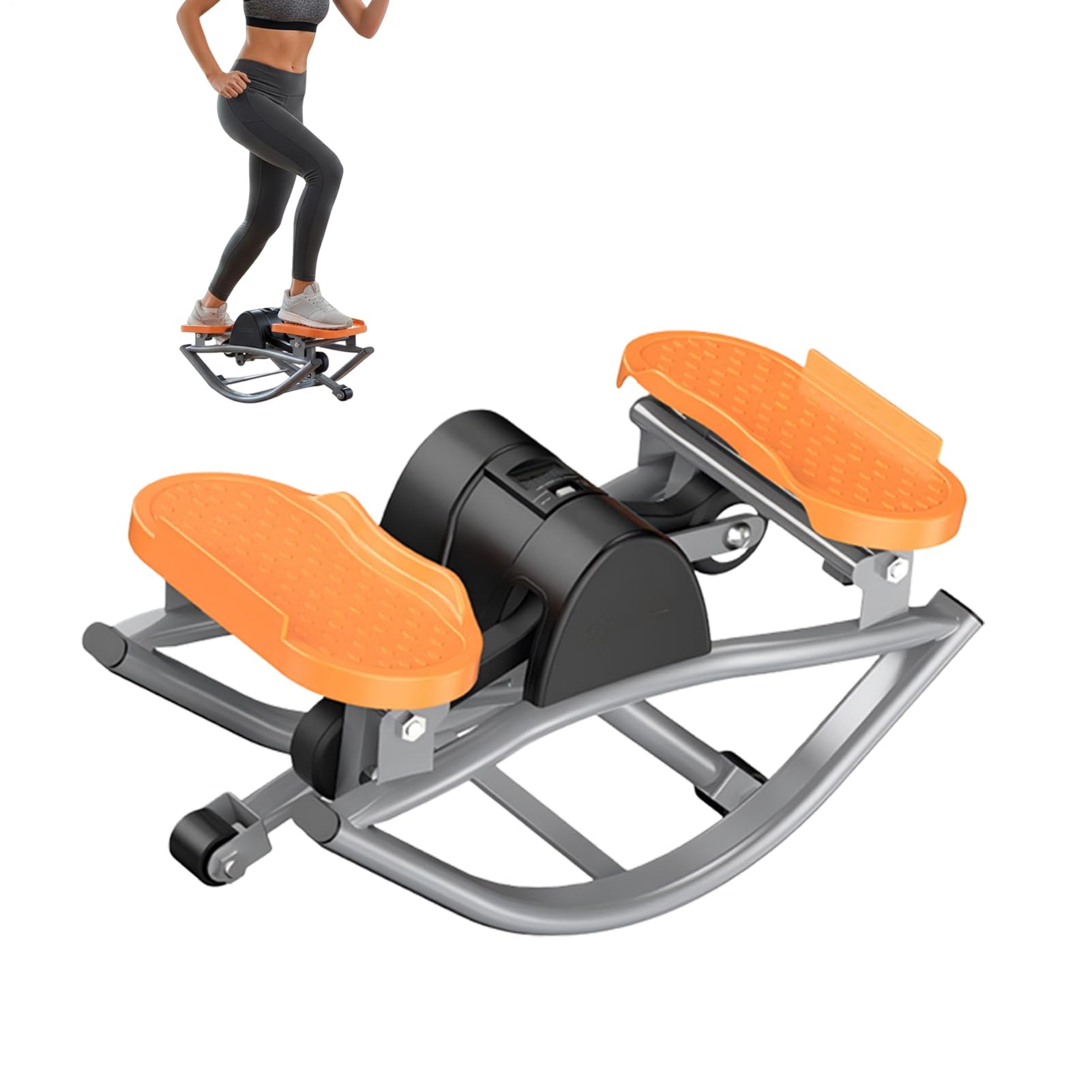 Stepper da lato a lato – Trainer compatto, modellatore per gambe, core builder, sistema di esercizi con movimento a dondolo con cinghie per le mani per allenamenti efficaci mirati a ginocchia, fianchi