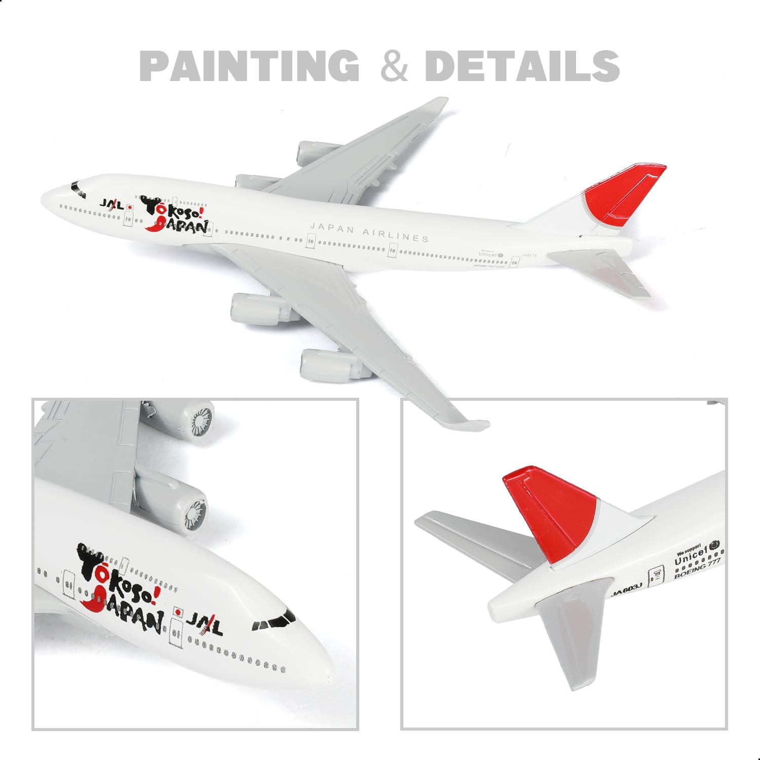 Amazon | QIYUMOKE 1/400 JAL 日本航空 ボーイング747 飛行機モデル