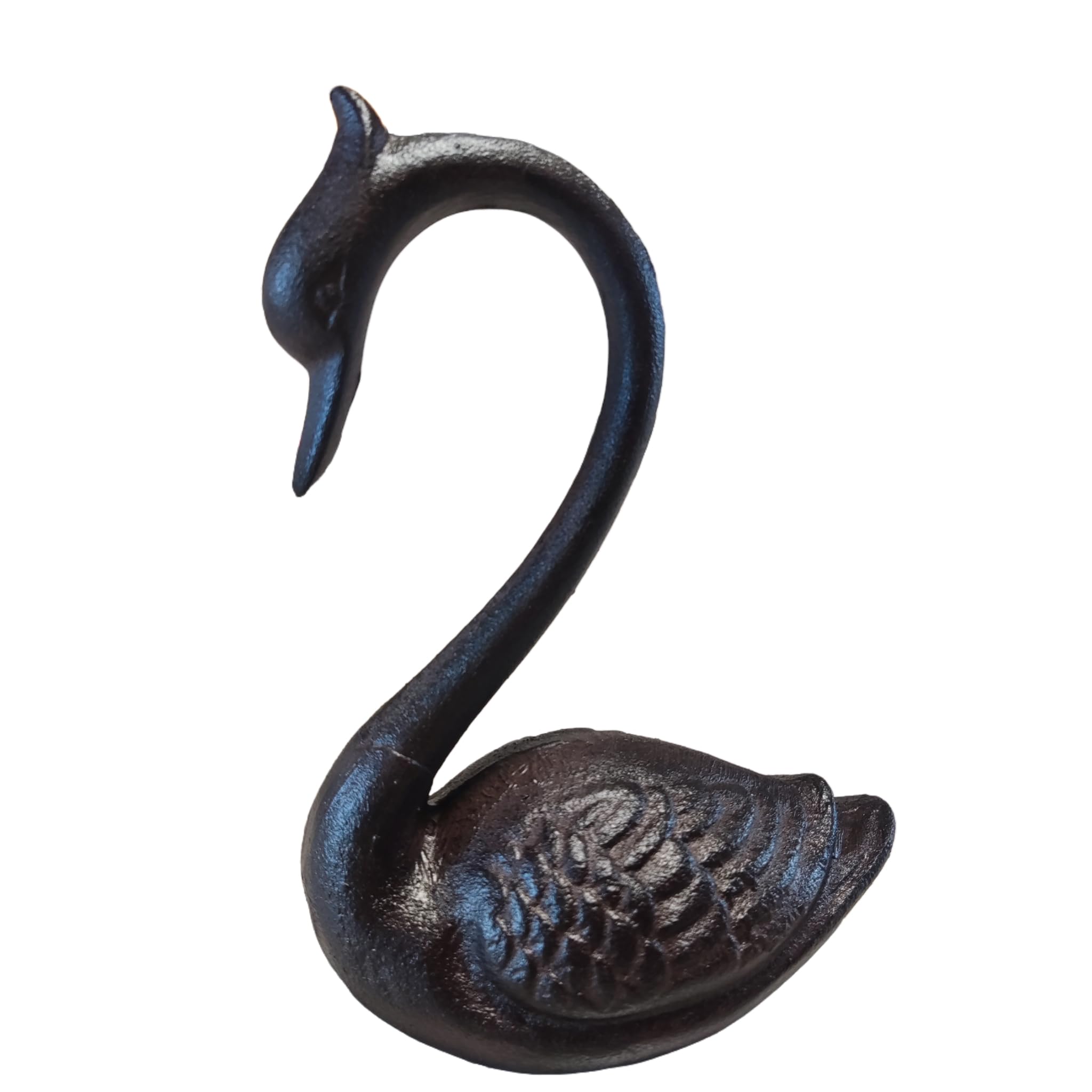 Alaiaiden Cast Iron Swan Decor, Handmade Black Swan Sculptures, Animal Figurine Home Decor Aesthetic for Coffee Table, Book Shelf, Yard Patio Lawn