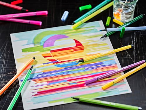 Pennarello Premium - Stabilo Pen 68 - Scatola In Metallo Da 10 - Colori Assortiti - 7