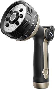 RESTMO Garden Hose Nozzle Heavy Duty, Thumb Control Hose Sprayer Nozzle | 8 Adjustable Spray Patters Water Hose Nozzle, Ergonomic Handle, Leak Proof, Idea for Washing & Watering