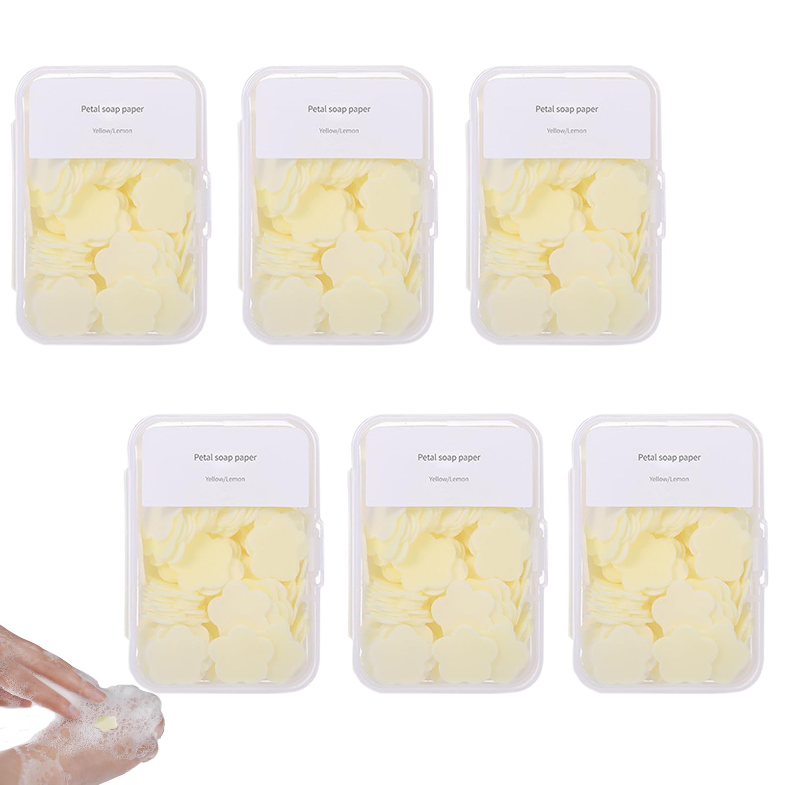 Lot de 600 mini feuilles de savon portables – Papier parfumé jetable pour lavage des mains, savon soluble pour camping et randonnée