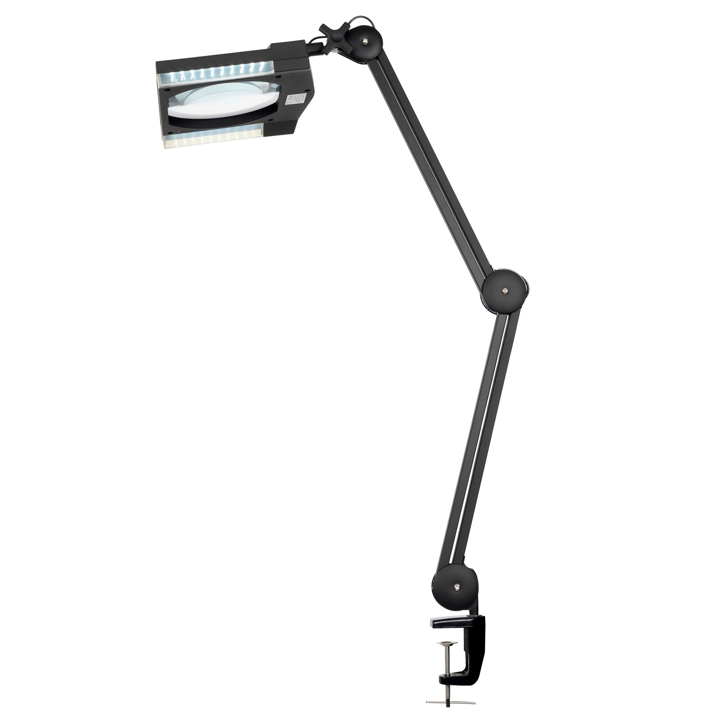 Semplix LED Lupenlampe 3D ESD schwarz mit 60 LEDs und Echtglaslinse | ESD-geschützte LED Lupenlampe mit Echtglaslinse, 60 LEDs, dimmbarem Tageslicht und 1,75-facher Vergrößerung.