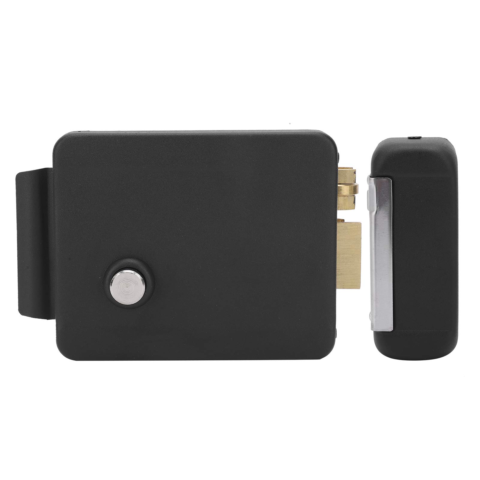 de Cerradura de Puerta Eléctrica DC12V - Control de Acceso Robusto para Apertura Derecha - Construcción Duradera de Hierro Negro Ideal para Hogares, Escuelas y Fábricas